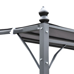 Outsunny 10' x 13' Steel Outdoor Pergola Gazebo, Patio Canopy with Weather-Resistant Fabric and Drainage Holes for Backyard Pool Deck Garden, Gray