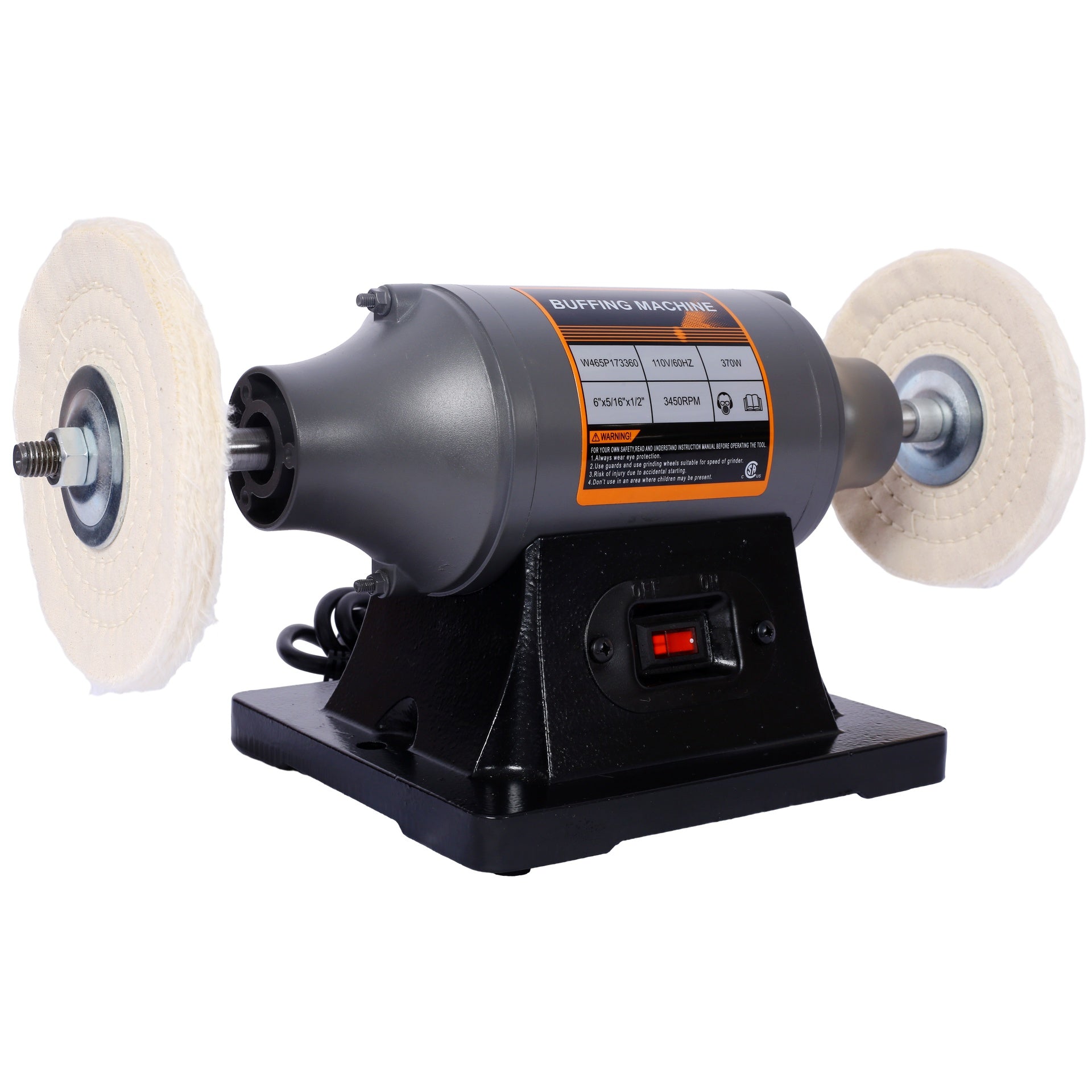6-Inch Electric Polisher Bench Buffer Grinder  - Includes 4PCs 80Ply Thic Buffing Wheels  Ideal Benchtop Buffing Machine for Polishing  Metal, Jewelry, Knives, Wood, Jade, and Plastic.CSA Certificated