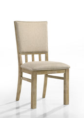 Baldo Set of 2 Reclaimed Wheat 19"W Contemporary Fabric Dining Chair