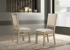 Baldo Set of 2 Reclaimed Wheat 19"W Contemporary Fabric Dining Chair