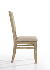 Baldo Set of 2 Reclaimed Wheat 19"W Contemporary Fabric Dining Chair