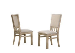 Baldo Set of 2 Reclaimed Wheat 19"W Contemporary Fabric Dining Chair