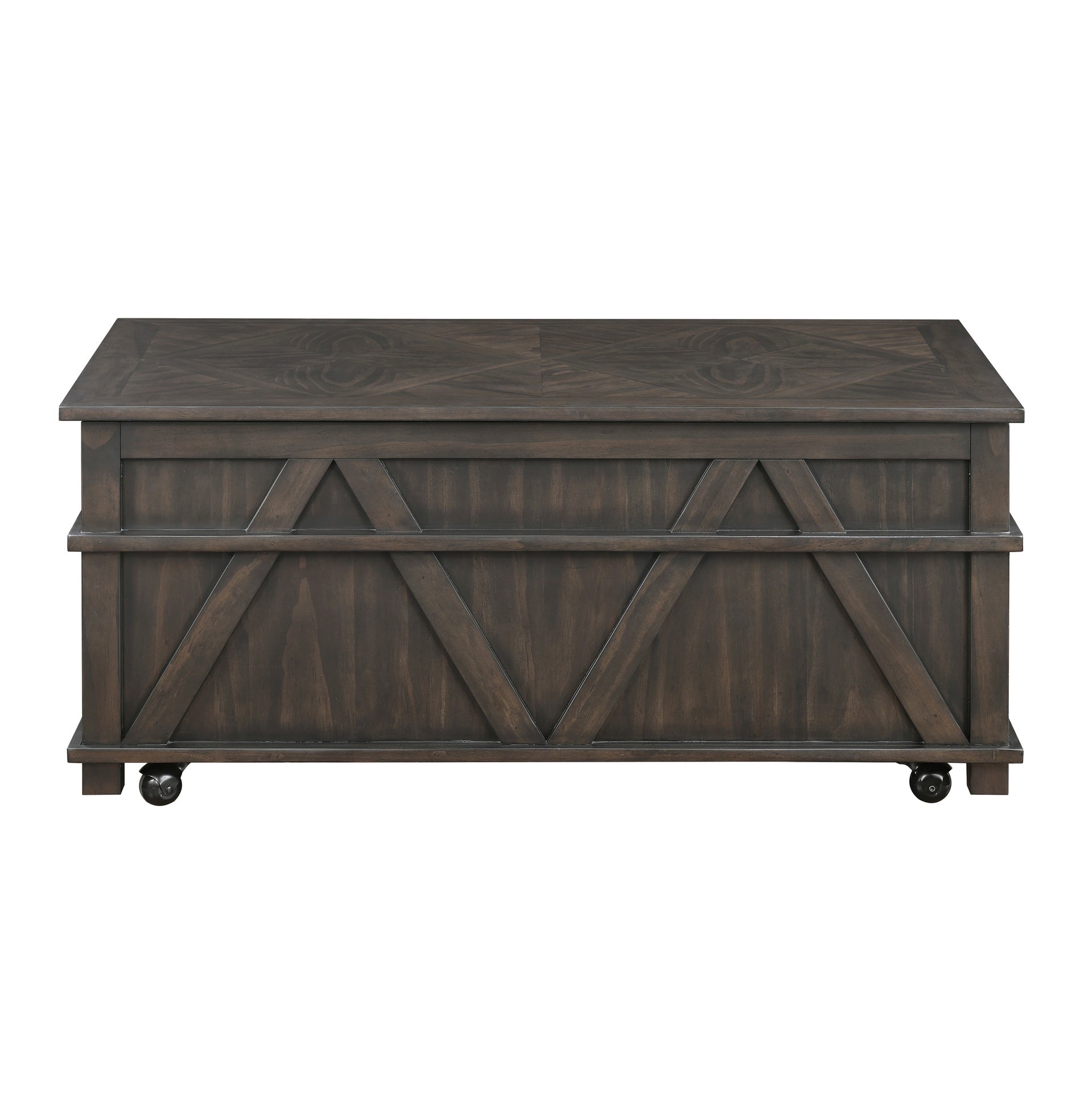 Traditional Rustic Lift-Top Cocktail Table with Storage Brown Finish Durable Wood Living Room Furniture 1pc Coffee Table