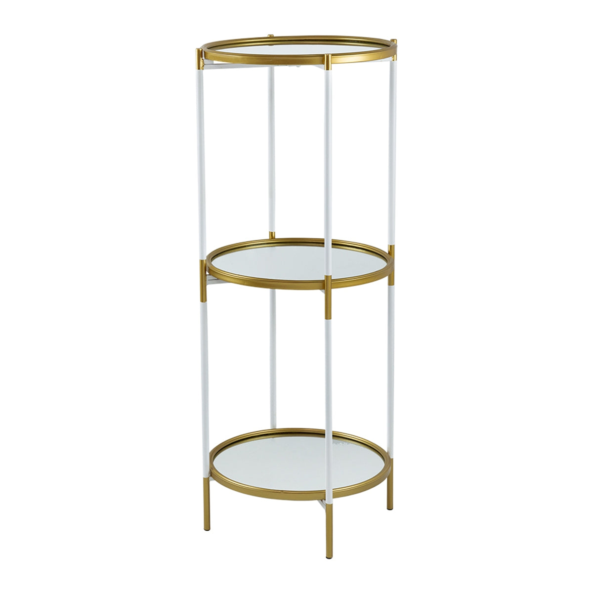 D16x39.5" 3-Ties Shelf, Luxurious White and Gold