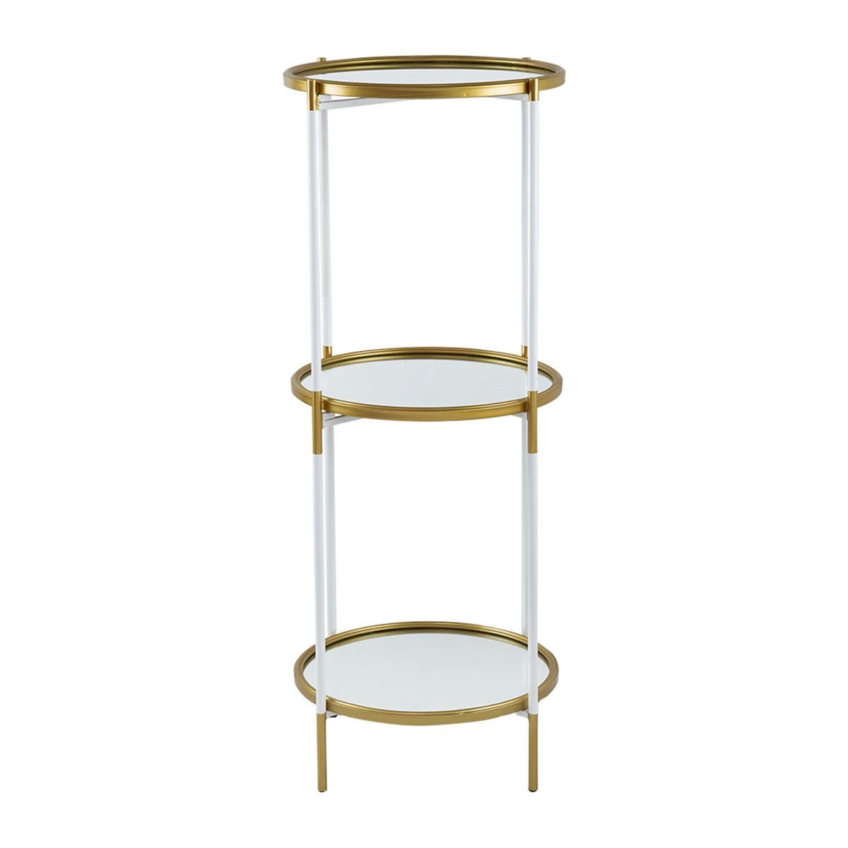 D16x39.5" 3-Ties Shelf, Luxurious White and Gold