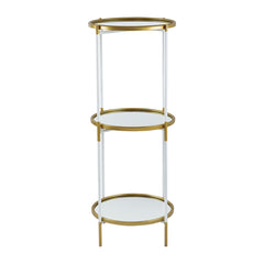 D16x39.5" 3-Ties Shelf, Luxurious White and Gold