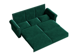 Chesterfield Sofa,93.7" King Pull Out Sofa Bed,3-in-1 Velvet Convertible Sleeper Sofa with Nailhead Trim & Rolled Arm,Multi-Functional Sofa Bed for Living Room,Bedroom,Green