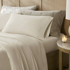 4-Piece King Stretch Jersey Sheet Set,Ivory