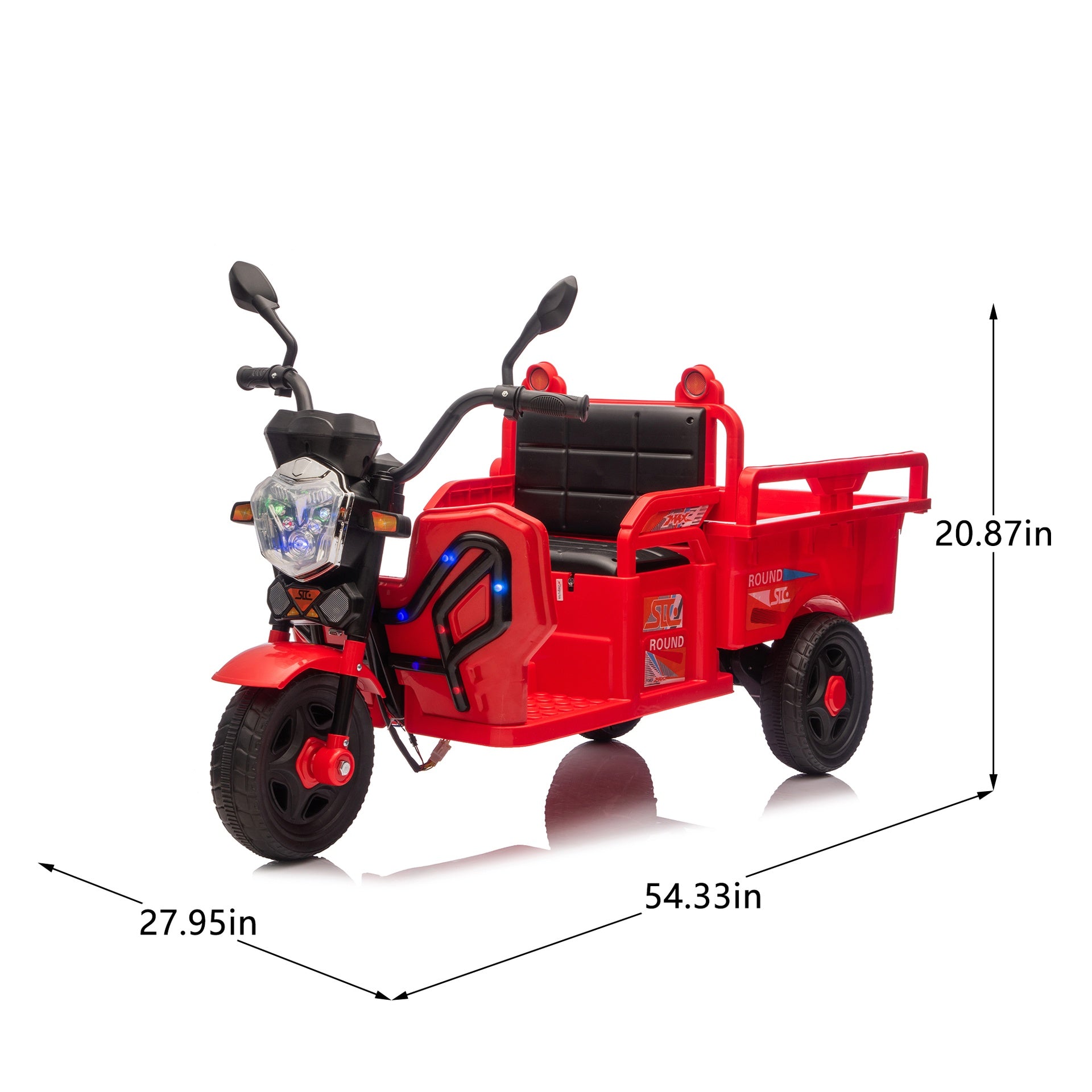 12V Kids Electric 3-Wheel Cargo Truck,2WD,Anti-Slip Wheels,Long Battery Life,Large Storage Space,Extra Wide Seat with LED Lights & Music,Stable Electric Trike for Toddlers,Recommended age: 3-6