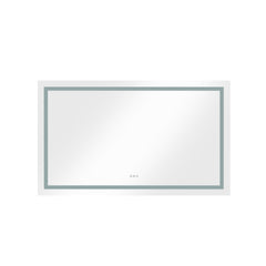 60 x 36 Inch LED Bathroom Mirror with Front and Backlight, Wall Mounted Vanity Mirror, Anti-Fog, Memory, 3 Colors, Stepless Dimmable