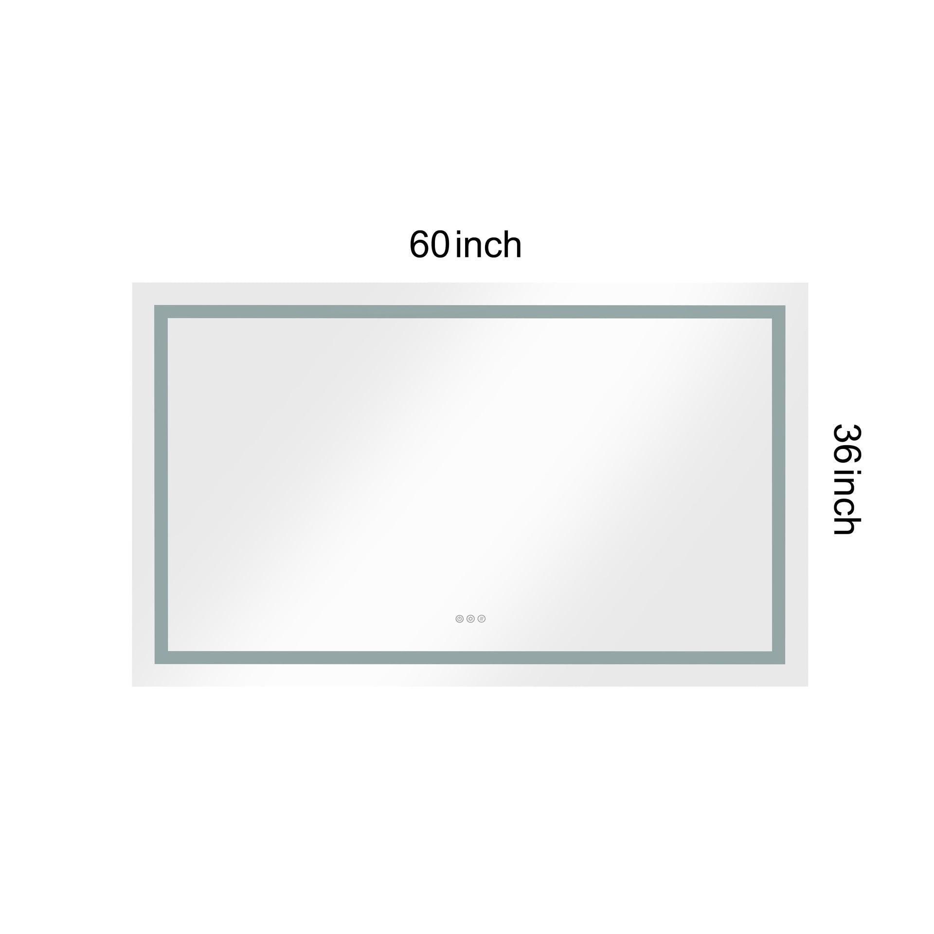 60 x 36 Inch LED Bathroom Mirror with Front and Backlight, Wall Mounted Vanity Mirror, Anti-Fog, Memory, 3 Colors, Stepless Dimmable