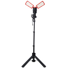 10000 Lumen 100 Watt Dual-Head LED Work Light with Telescoping Tripod, Work Light with Stand Rotating Waterproof Lamps and 9
 9Ft 3-Prong Power Cord 2x50W LED worklight with telescoping tripod