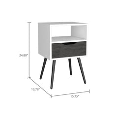 Allie Nightstand, Superior Top, Open Shelf, One Drawer
