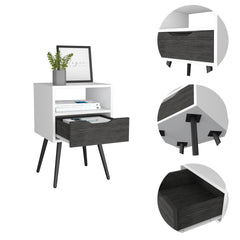 Allie Nightstand, Superior Top, Open Shelf, One Drawer