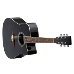 41 in Cutway Acoustic Guitar Beginner Bundle with Gig Bag for Adult Solo Black