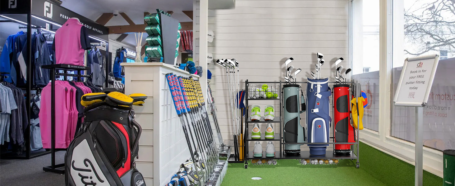 Golf Bag Storage Garage Organizer,Golf Club Bag Storage Rack for Garage, Extra Storage Rack for Golf Clubs,Golf Bag Organizer Fit for Garage,Shed,Basement