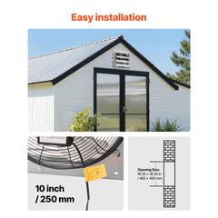 18 inch Shutter Exhaust Fan, Wall Mounted Attic Vent Fan with 2200 CFM Airflow, AC Motor, Heavy-duty Steel Construction, Low Noise for Shed, Garage, Greenhouse Ventilation Cooling, Silver