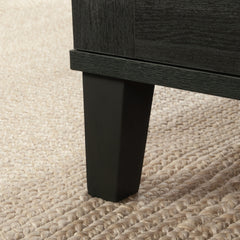 Coastal Coffee Table with Spacious Drawer, Black finish