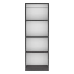 Vinton Bookcase with Spacious Tier-Shelving Design, Matt Gray / White