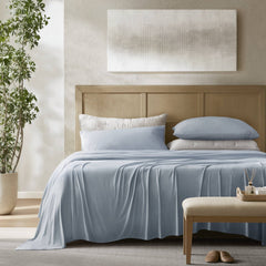 4-Piece Queen Stretch Jersey Sheet Set,Blue