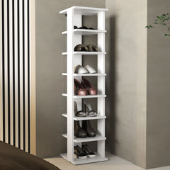 Shoe Rack, White, 7 Shelves