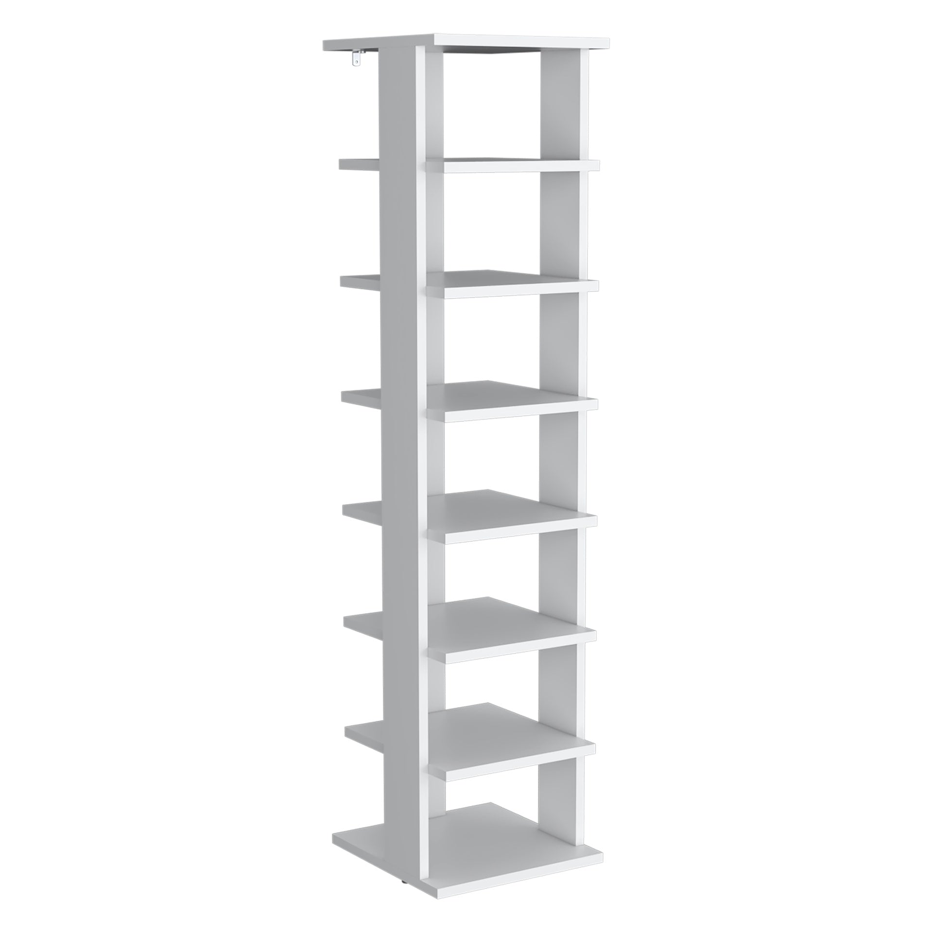 Shoe Rack, White, 7 Shelves