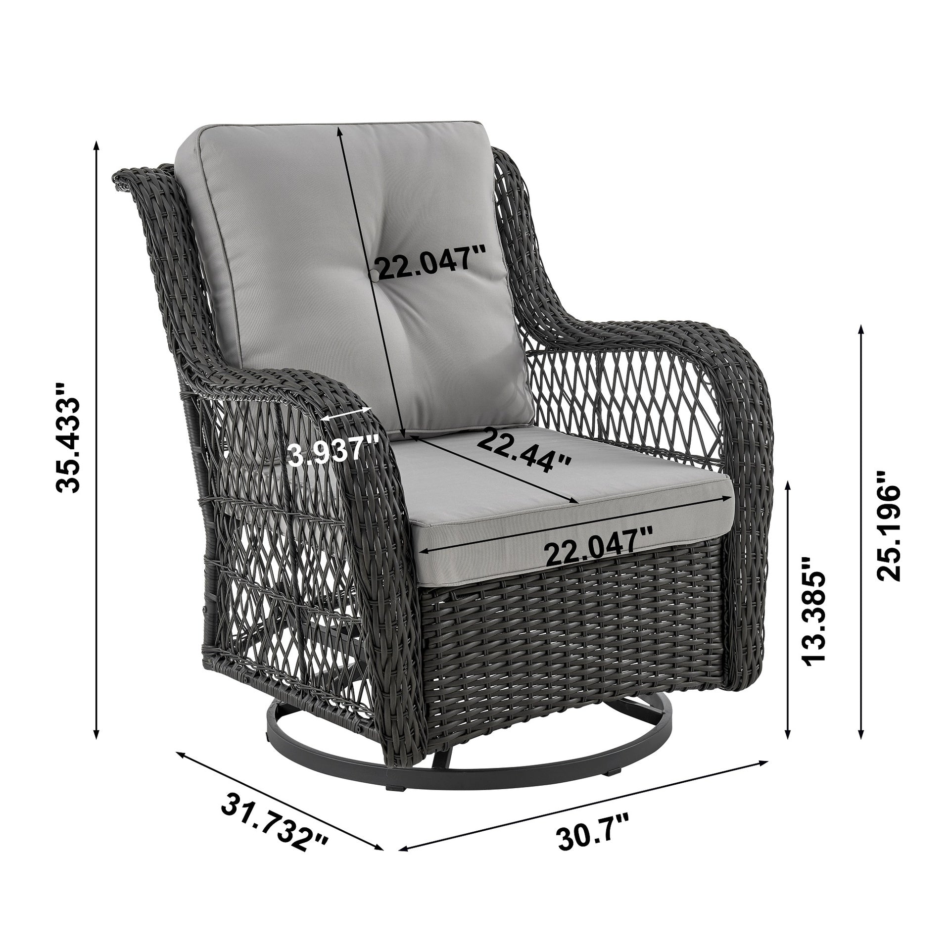 3-Piece Conversation Set in Gray