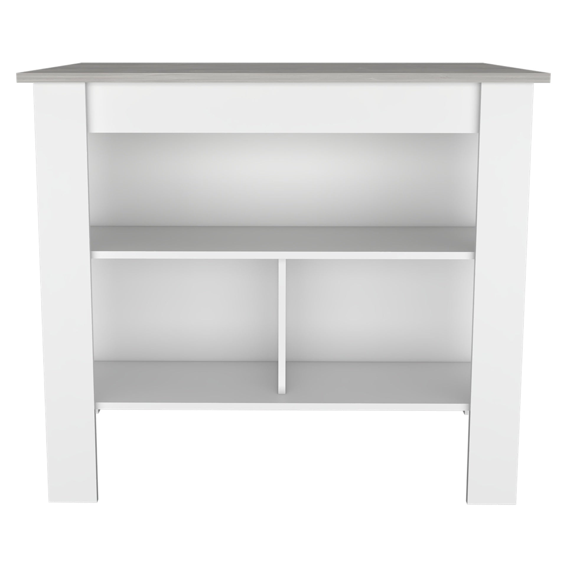 Brooklyn  Kitchen Island, Three Concealed Shelves
