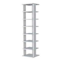 FM FURNITURE Ivonny 7-Tier Tall Vertical Shoe Rack, Freestanding Organizer with Open Shelves, White