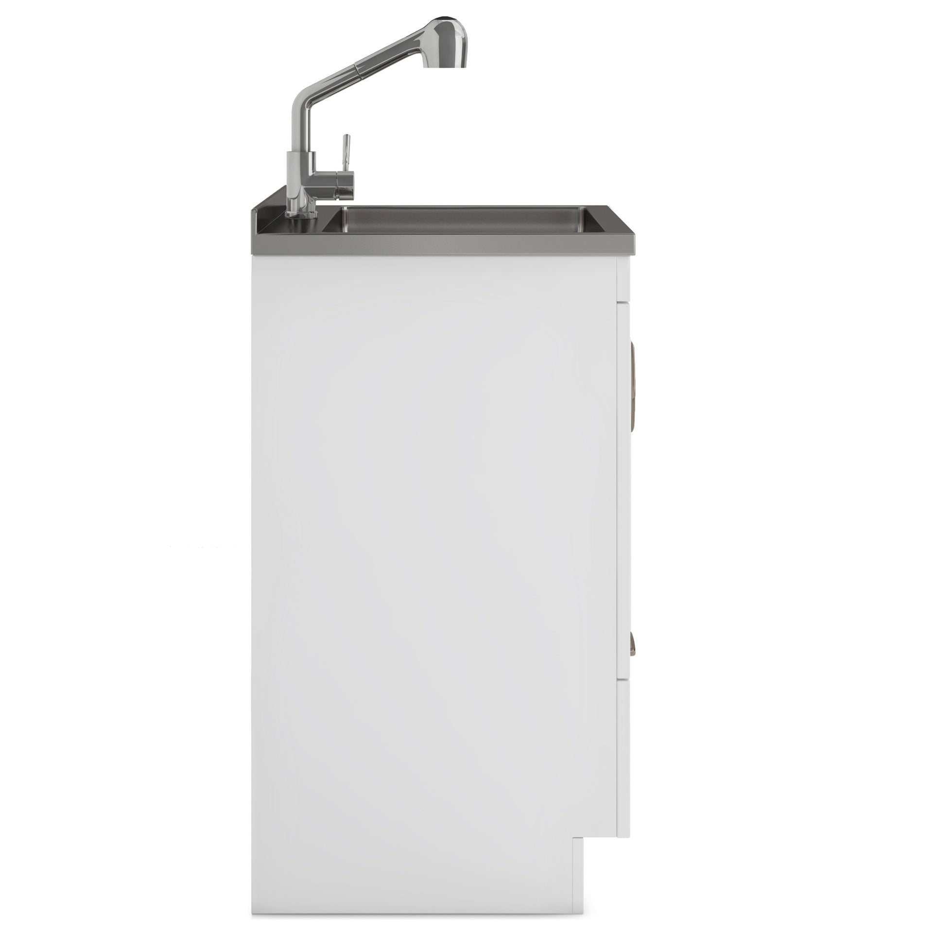 Cardinal - 24" Laundry Cabinet with Faucet and Stainless Steel Sink - White