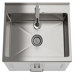 Cardinal - 24" Laundry Cabinet with Faucet and Stainless Steel Sink - White
