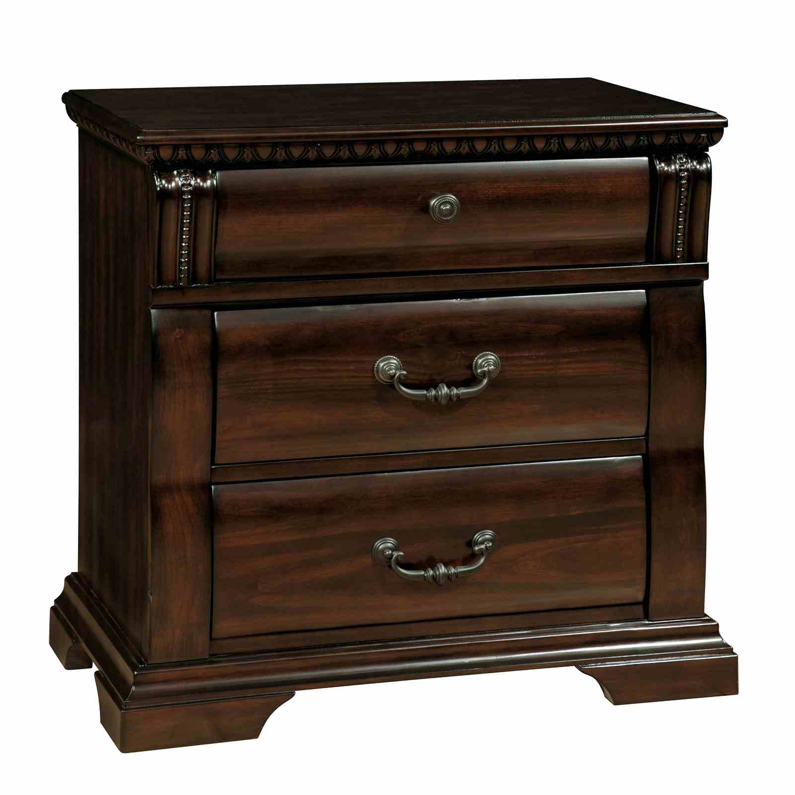 Cherry Finish 1pc Nightstand Felt Lined Top Drawer Ball Bearing Glide Transitional Bedroom Furniture