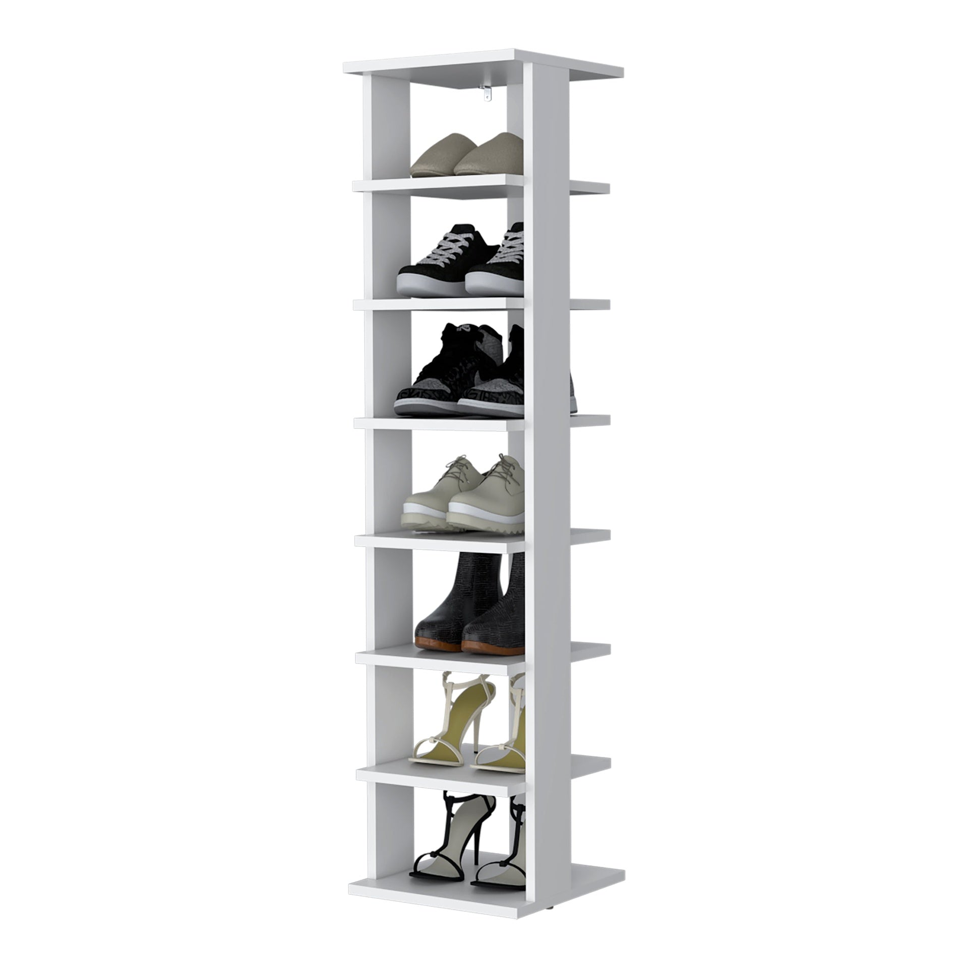 White 7-Tier Tall Vertical Shoe Rack