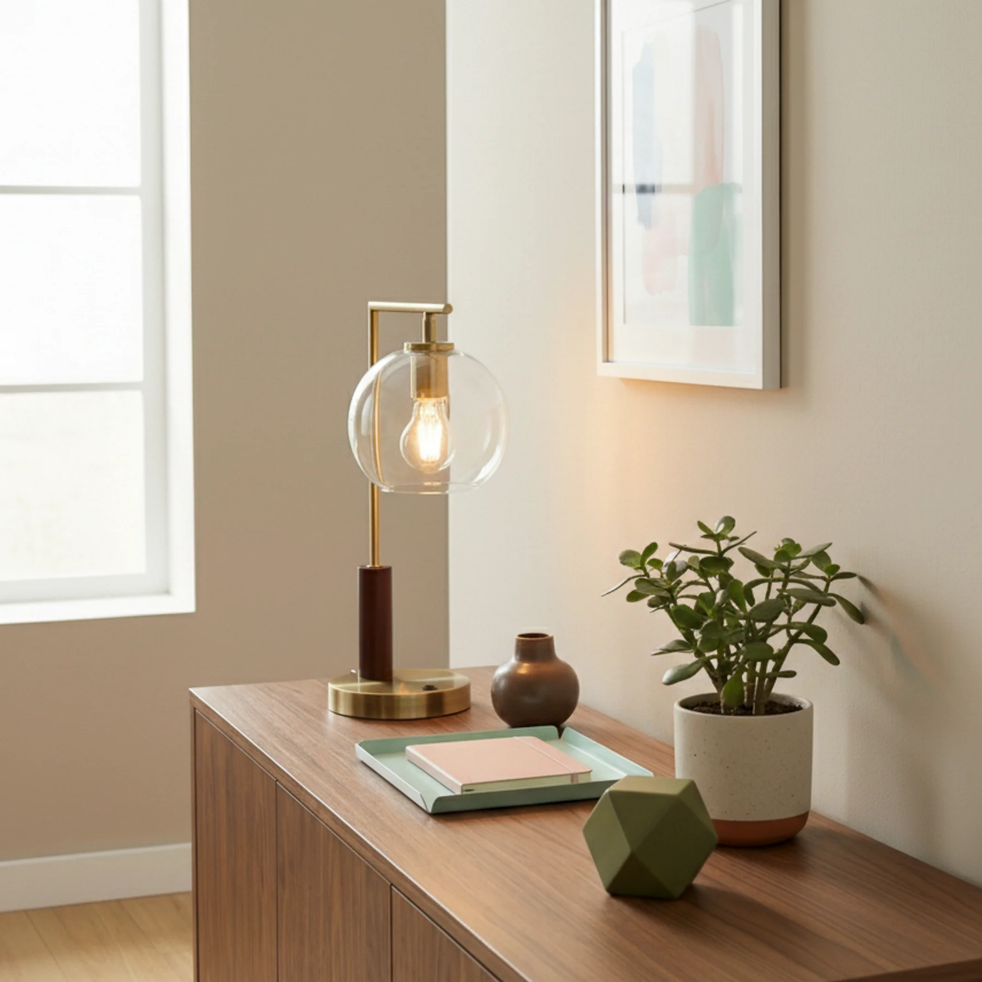 Modern Classic Desk Lamp Villa Living Room Bedroom Study Decorative Original Design European Table Light, Easy Assembly Table Lamp for Sale, Wander Right Angle Glass Table Lamp - Bronze 110V