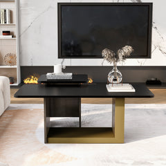 VIBE HAUS Modern Light Luxury Coffee Table Set of 2, Small Square Coffee End Table with Spacious Top, Center Table for Living Room