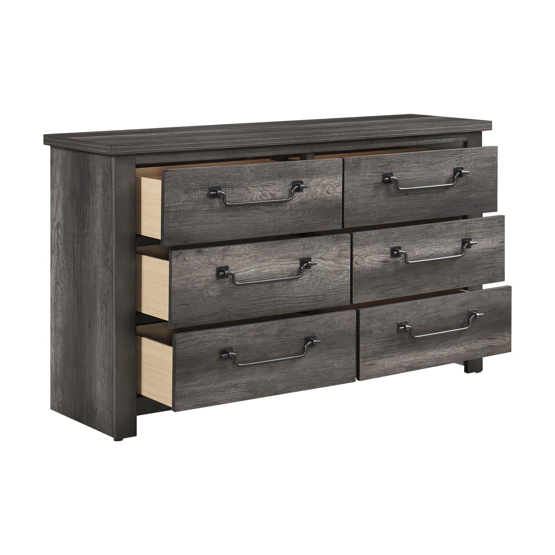 Gray Finish 6-Drawers Storage Dresser 1pc Wooden Furniture Traditional Design