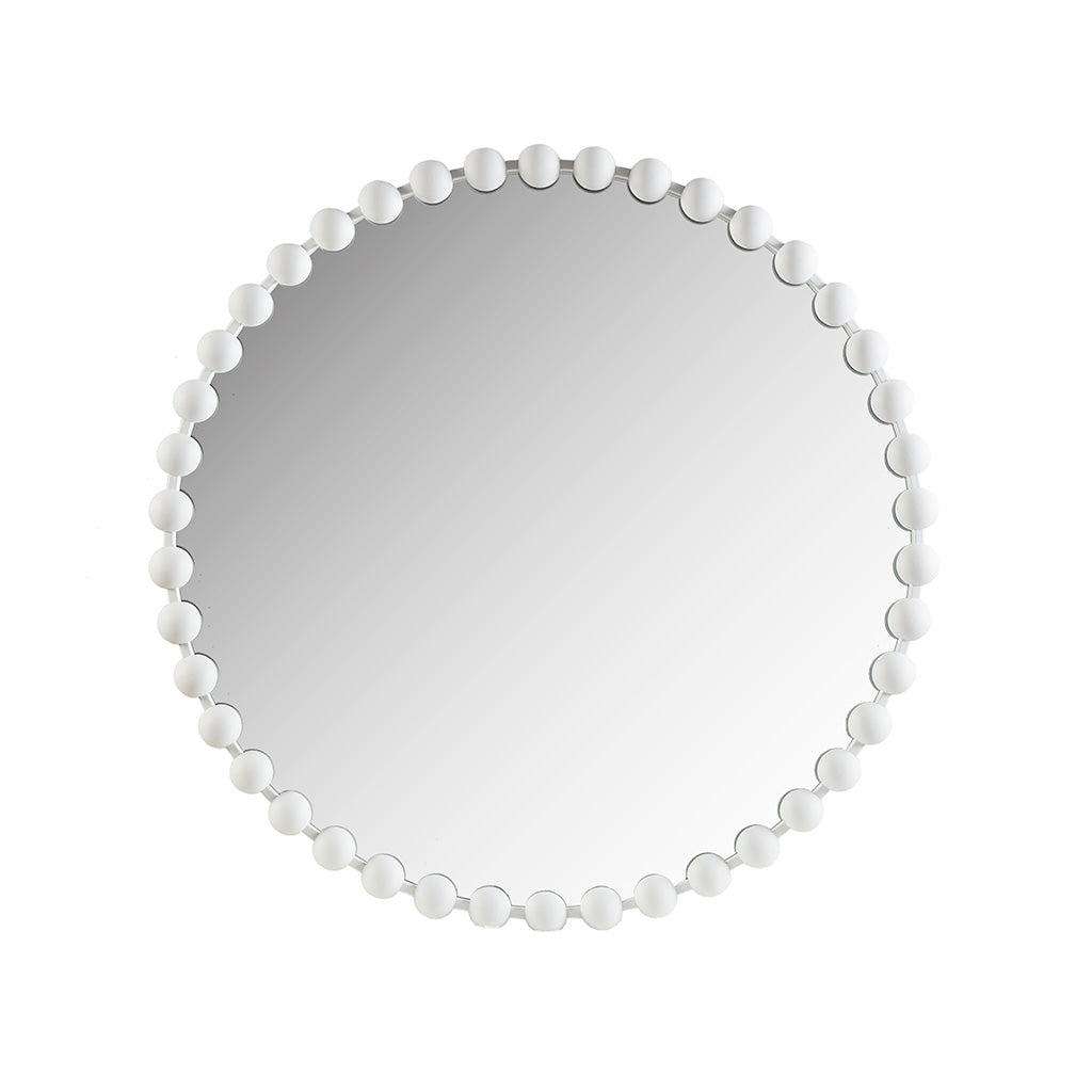 Beaded Round Wall Mirror 36"D