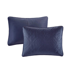 3 Piece Reversible Bedspread Set Navy Full/Queen