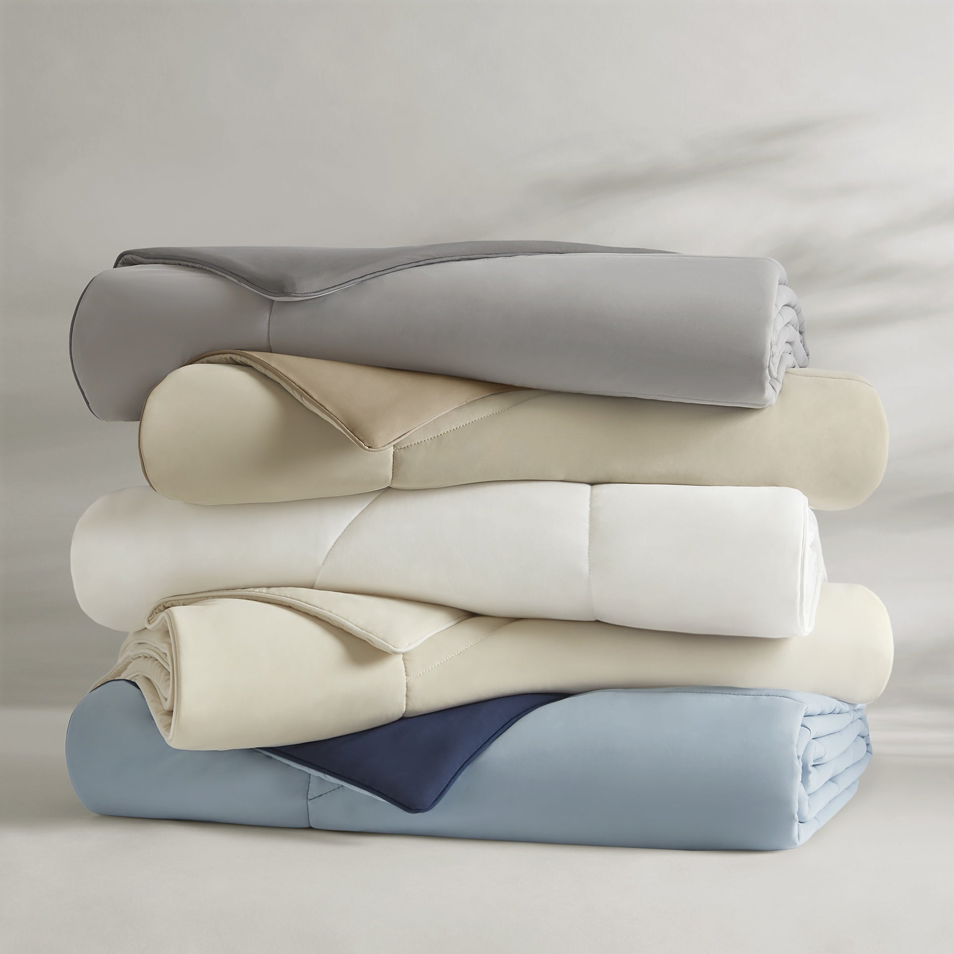 1-Piece Full/Queen Reversible Tencel Comforter Blanket,Blue
