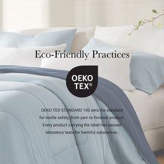 1-Piece Full/Queen Reversible Tencel Comforter Blanket,Blue