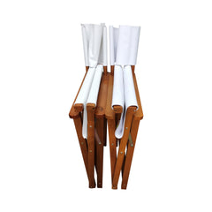 Folding Chair Wooden Director Chair Canvas Folding Chair  Folding Chair  2pcs/set   populus + Canvas (Color : White)