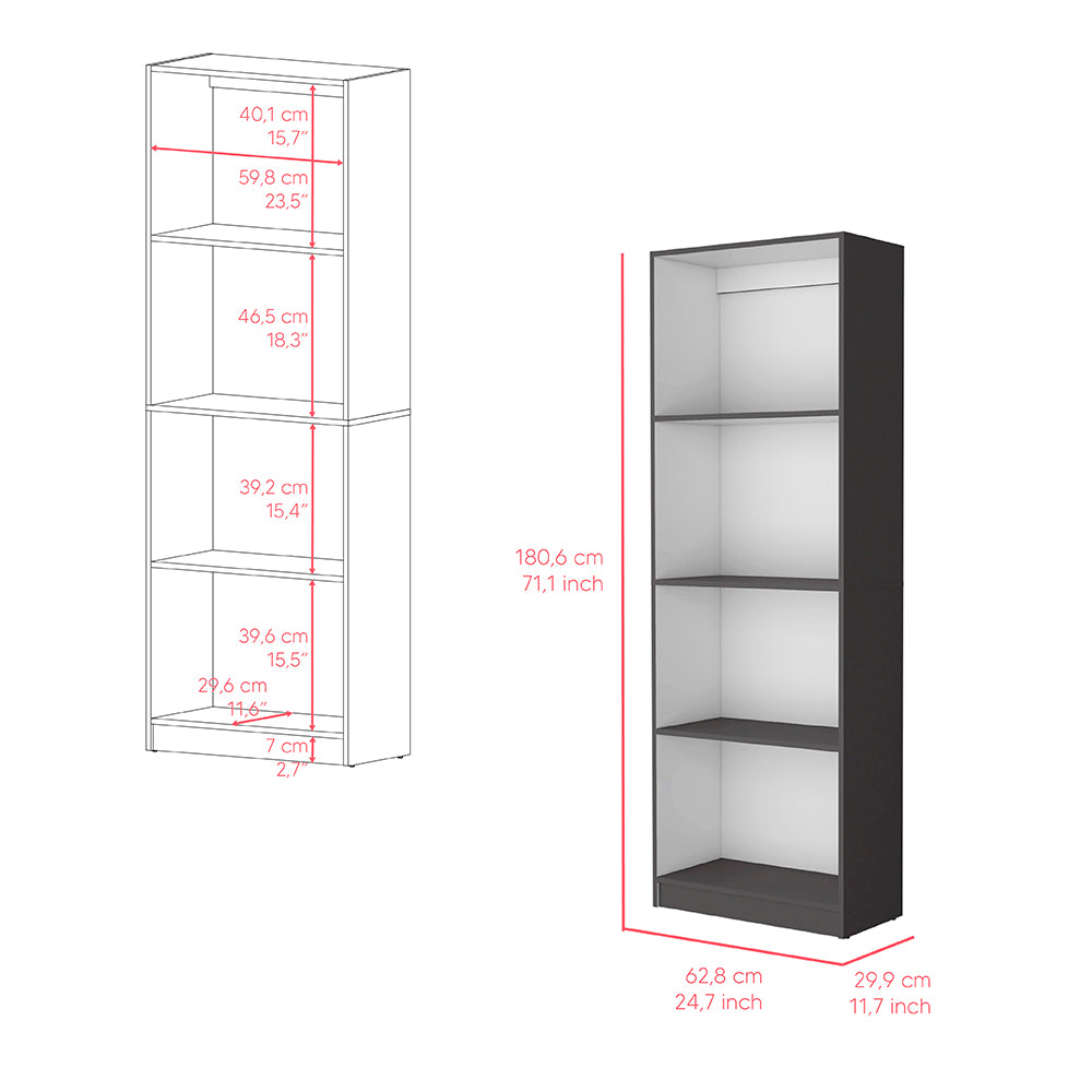 Bookcase Benzoni, Office, Matt Gray / White