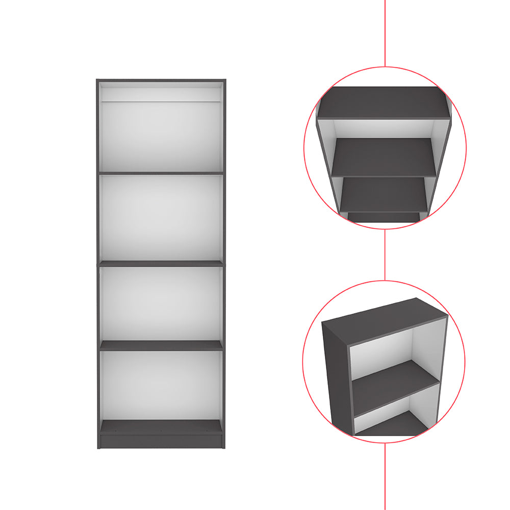 Bookcase Benzoni, Office, Matt Gray / White