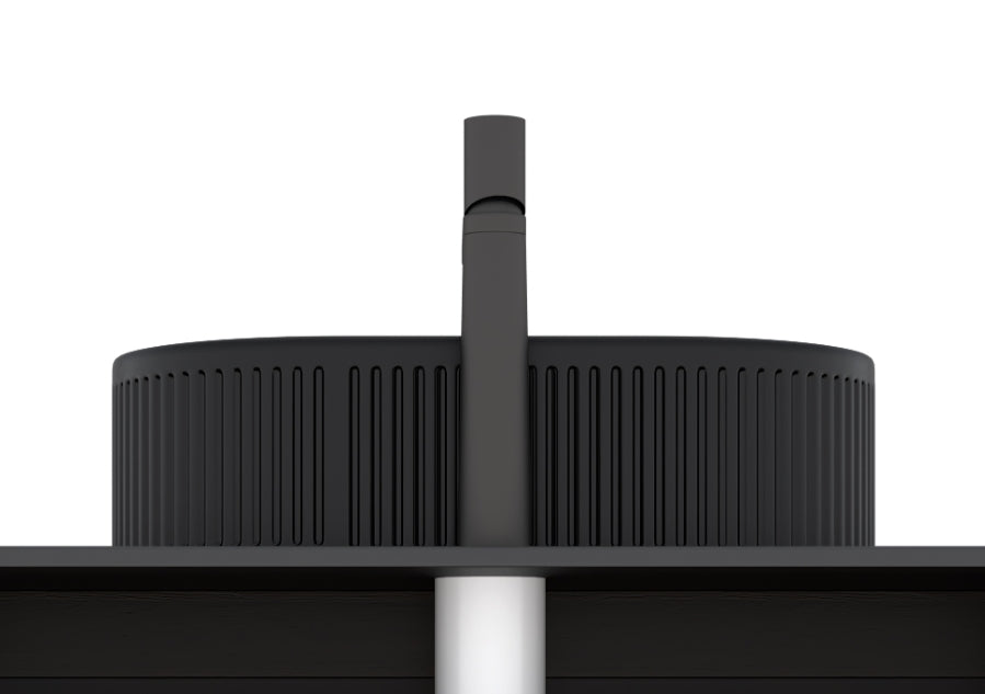 20'' Bathroom Sink, Oval Striped Vessel Ceramic Basin without Faucet, NO Cabinet, Black