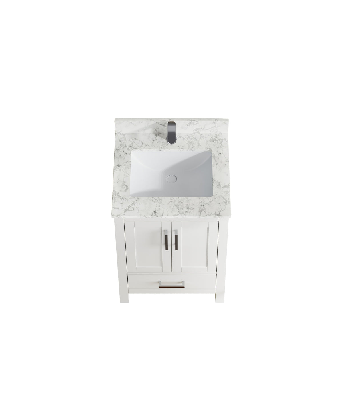 23" Bathroom Vanity with Sink, Bathroom Storage Vanity Sink Cabinet with 2 Doors ＆ 1 Drawer, Wooden Freestanding White Bathroom Cabinet with  Faucet Hole