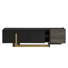 VIBE HAUS Modern Light Luxury TV Stand and Coffee Table Set of 2, Modern TV Console,Wood Center Tables with Spacious Top, Storage Cabinet & Open Adjustable Shelves for Living Room