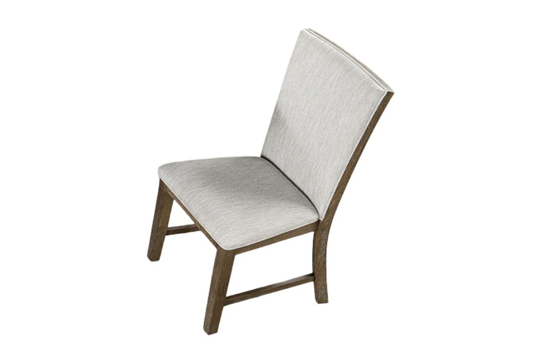 Modern Farmhouse Style 2pc Upholstery Side Chair Splat Back Oak Finish Dining Room Furniture