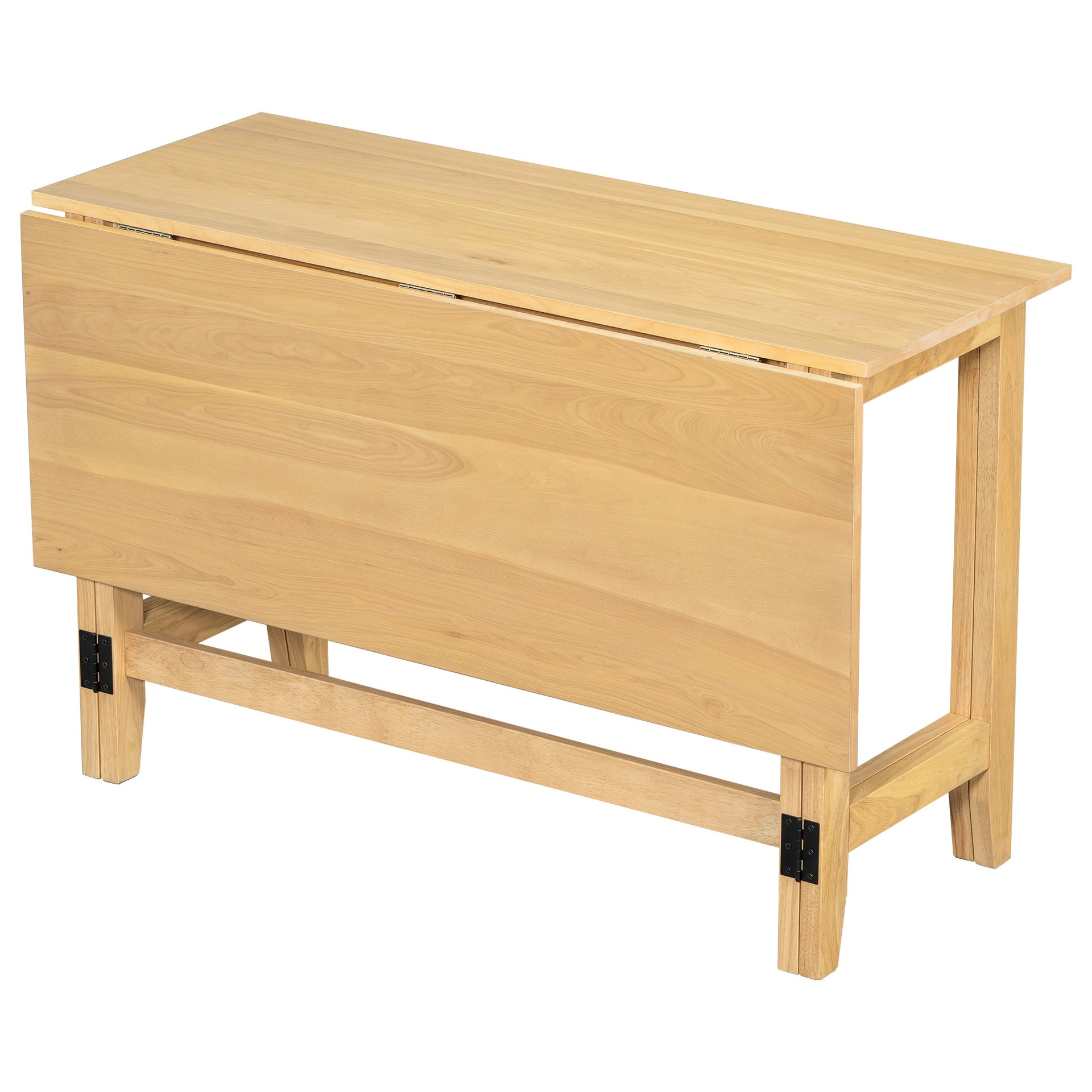 TOPMAX Farmhouse Wood Extendable Dining Table with Drop Leaf for Small Places, Natural