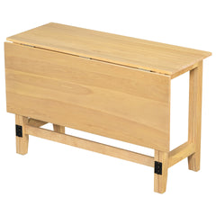 TOPMAX Farmhouse Wood Extendable Dining Table with Drop Leaf for Small Places, Natural