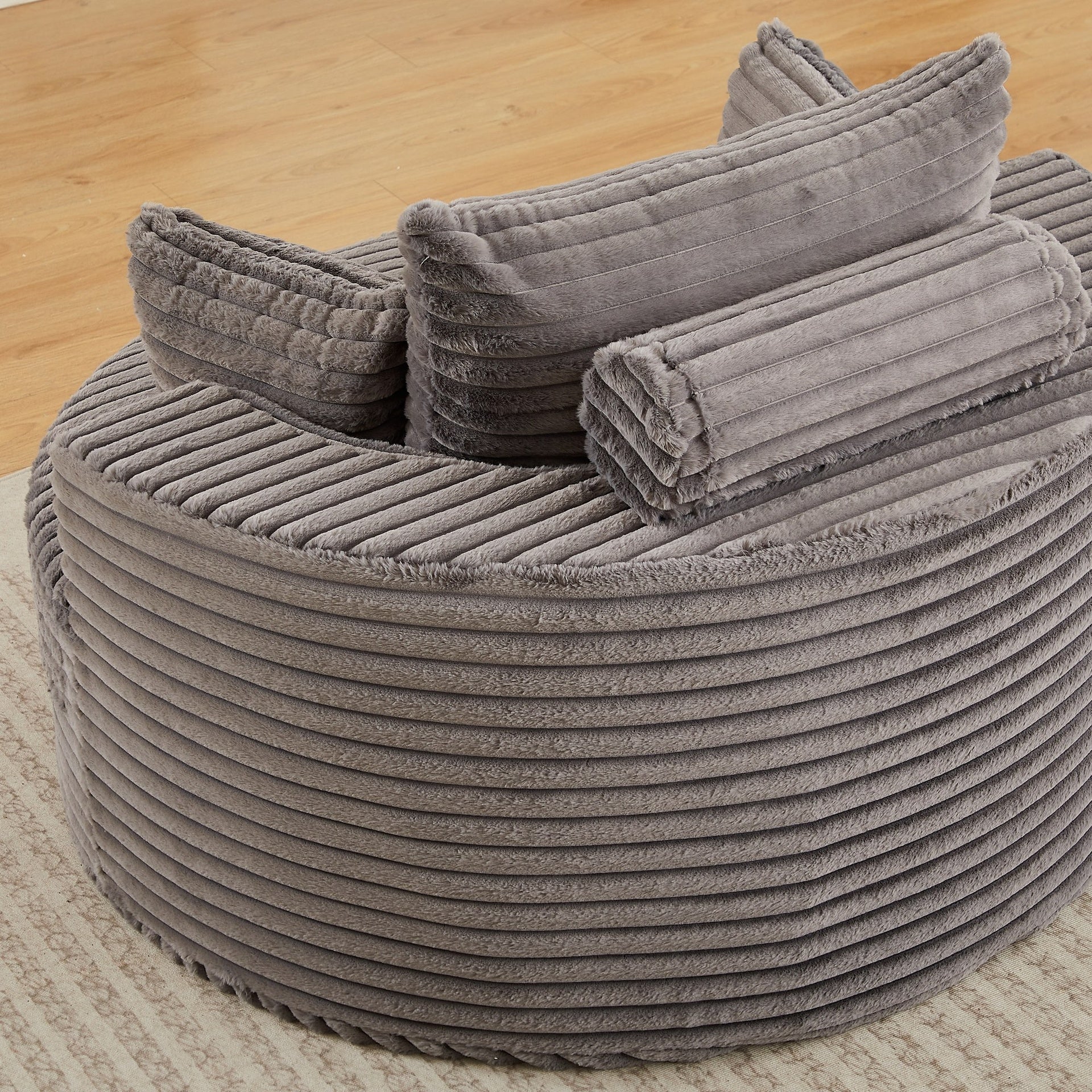 50"L Corduroy Sponge single sofa,No Assembly Required,Fluffy Modern Sleeper Chair for Living room, Bedroom, Lounge and Projection Room(Not a swivel chair.)